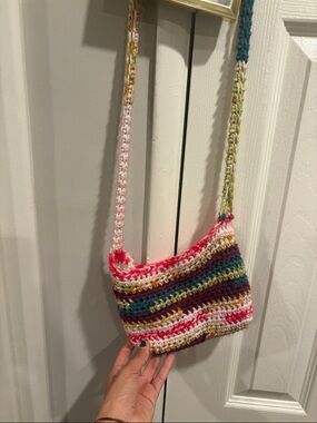 Handmade Multicolor Crochet Crossbody Bag